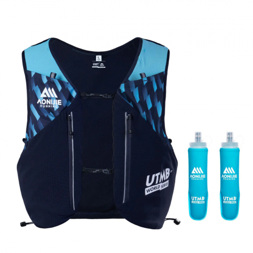 Aonijie UTMB Kit Chaleco Hidratación 12L + 2 Soft Flask