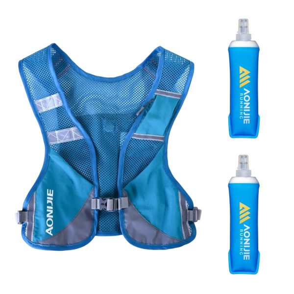 Aonijie COMBO Chaleco de Hidratacion Reflectante 5L + 2 x Soft Flask 500ml